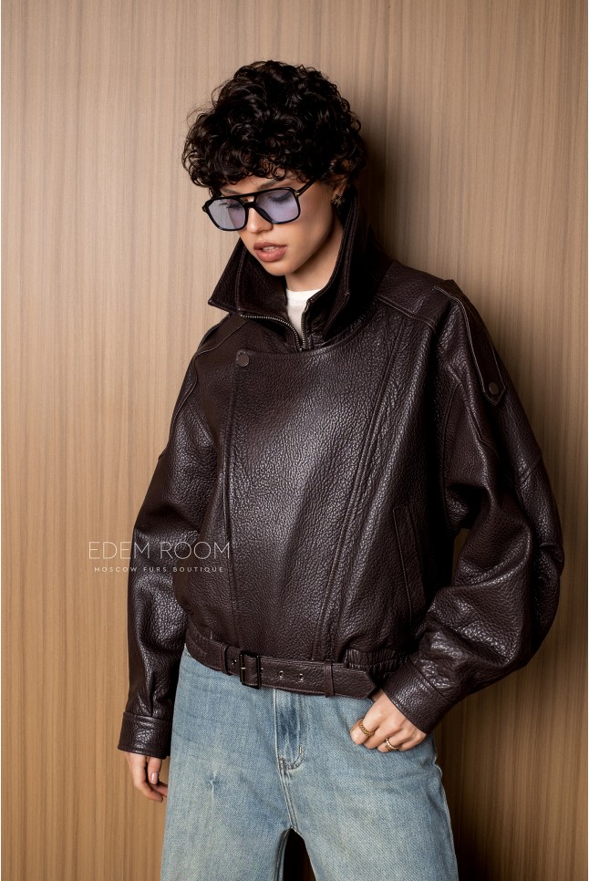 кожаная куртка на резинке
