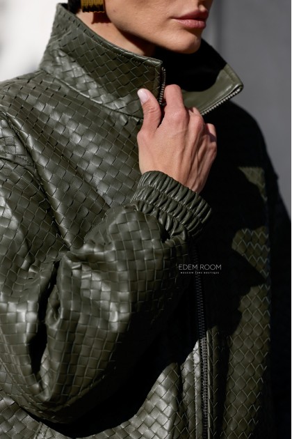 кожаный бомбер в стиле Bottega Veneta кожаный бомбер в стиле Bottega Veneta