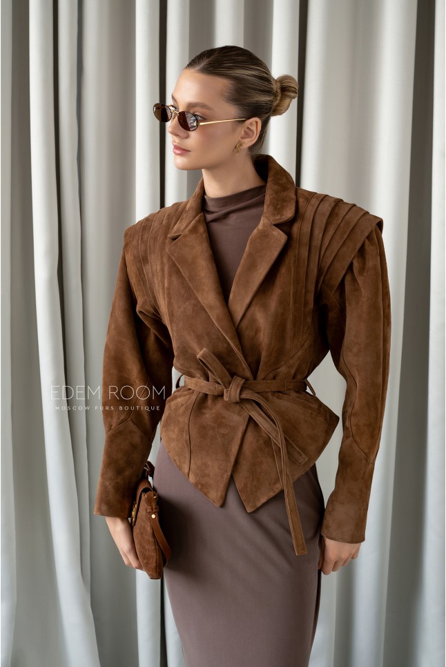 замшевая куртка на запах