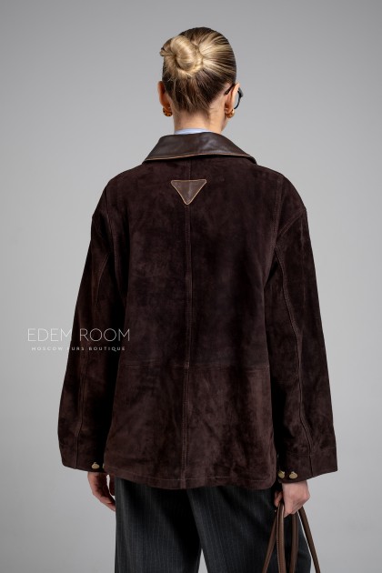 коричневый замшевый пиджак