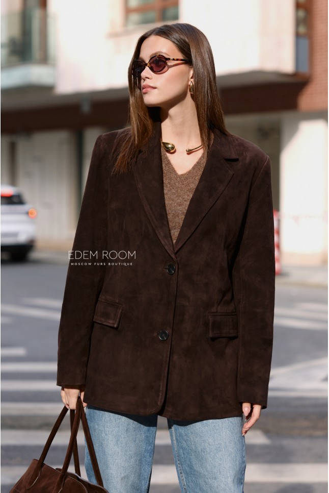 пиджак из натуральной замшевой кожи 