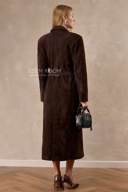  плащ из коричневой замши