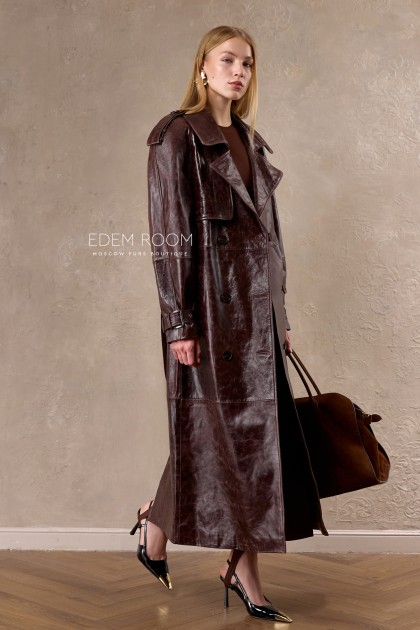 кожаный плащ с поясом