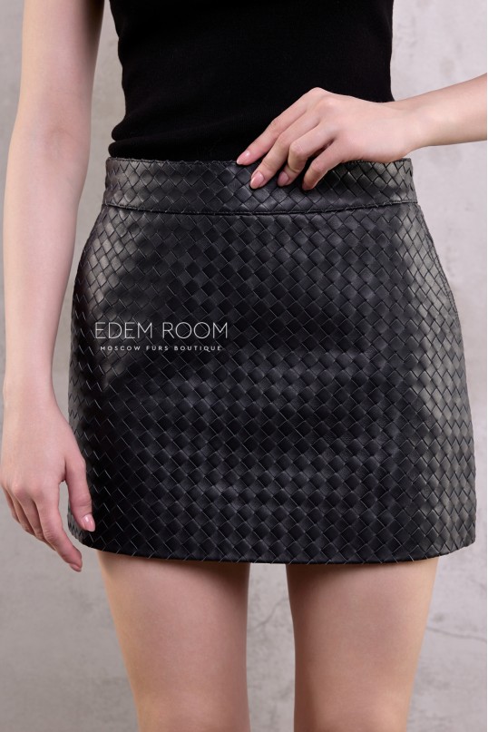 кожаная юбка в стиле Bottega Veneta