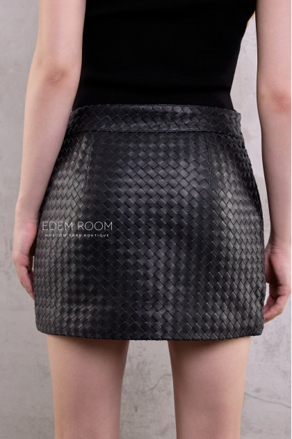 кожаная юбка в стиле Bottega Veneta