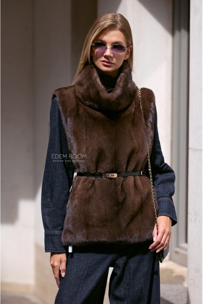 манишка из меха норки