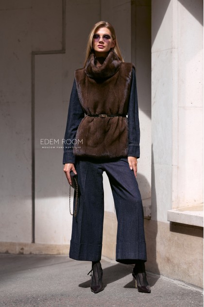 манишка из меха норки