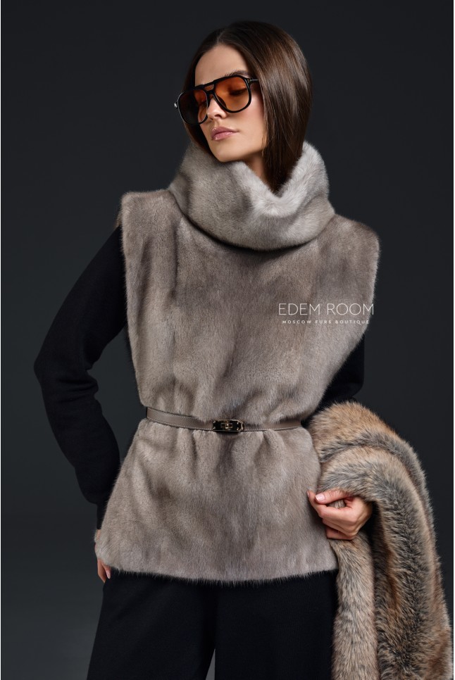 манишка из меха норки