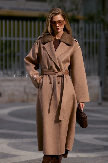 осеннее пальто с норковым воротником