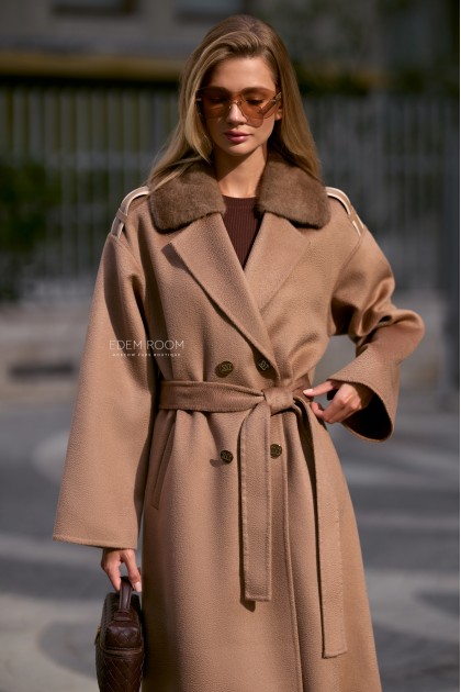 осеннее пальто с норковым воротником