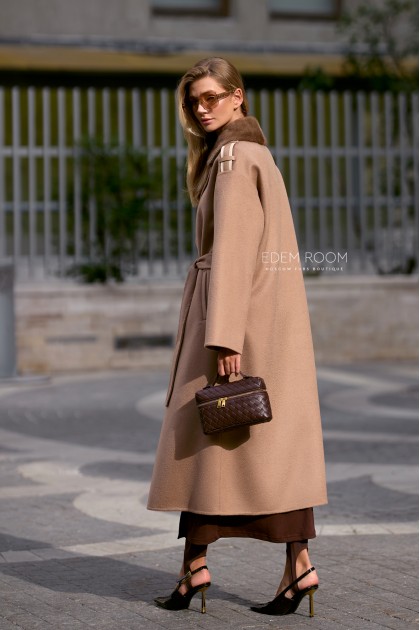 осеннее пальто с норковым воротником