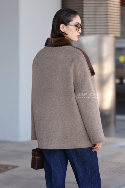 куртка - пальто с мехом норки