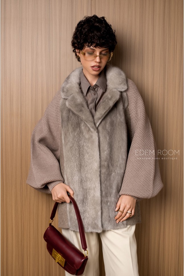 демисезонная куртка с мехом норки