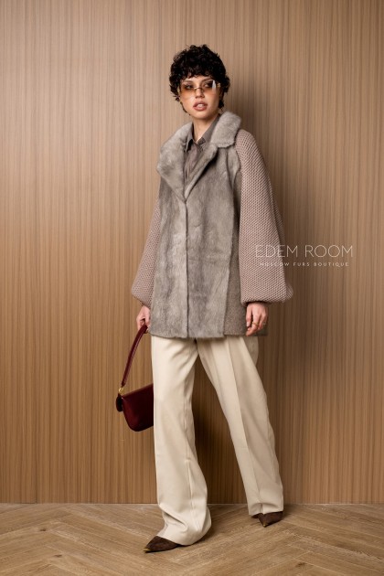 демисезонная куртка с мехом норки