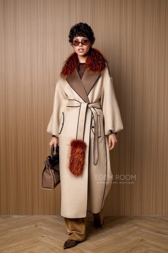 Итальянское пальто с мехом