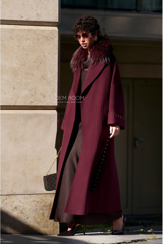 длинное пальто с мехом