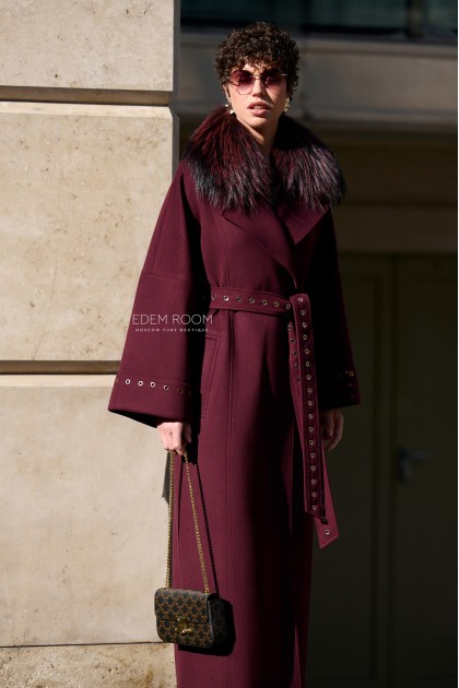 длинное пальто с мехом