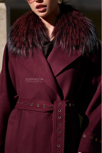 длинное пальто с мехом