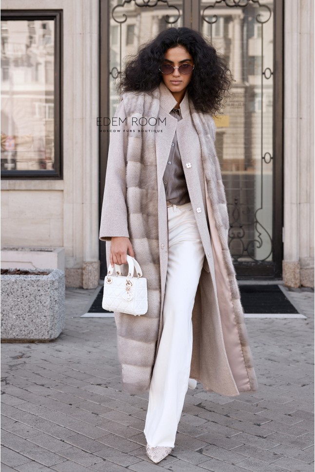 пальто - жилет 2в1 из меха норки 