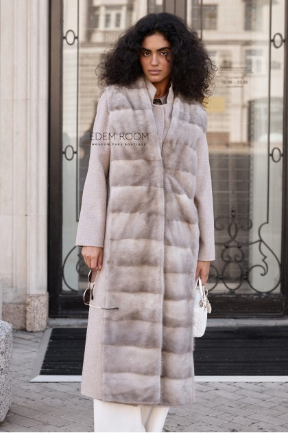 пальто - жилет 2в1 из меха норки 