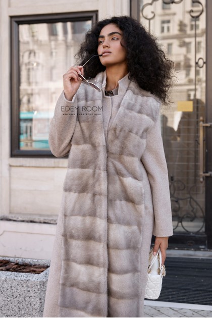 пальто - жилет 2в1 из меха норки 