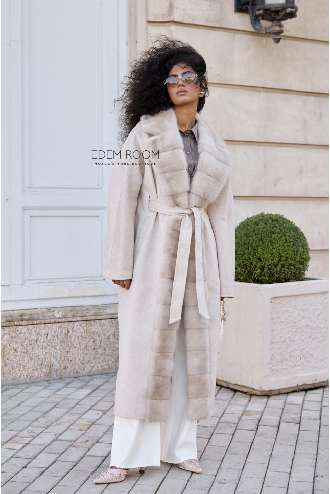 пальто с мехом норки