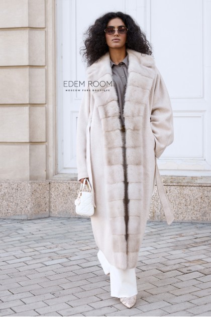 пальто с мехом норки