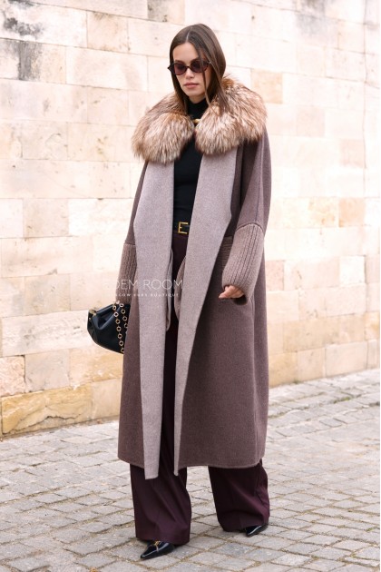 пальто с меховым воротником