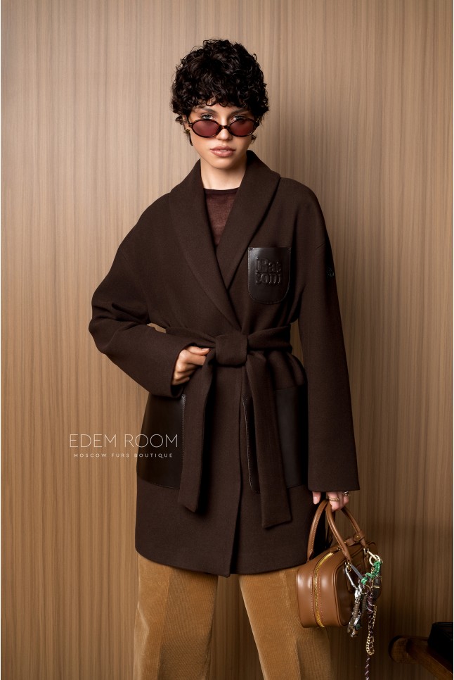 пальто под пояс от Donna Bacconi