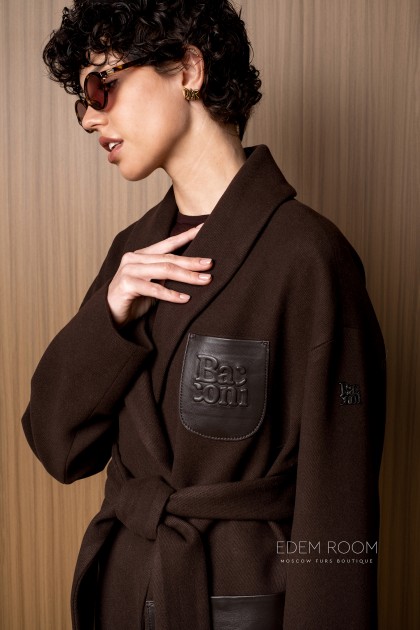 пальто под пояс от Donna Bacconi