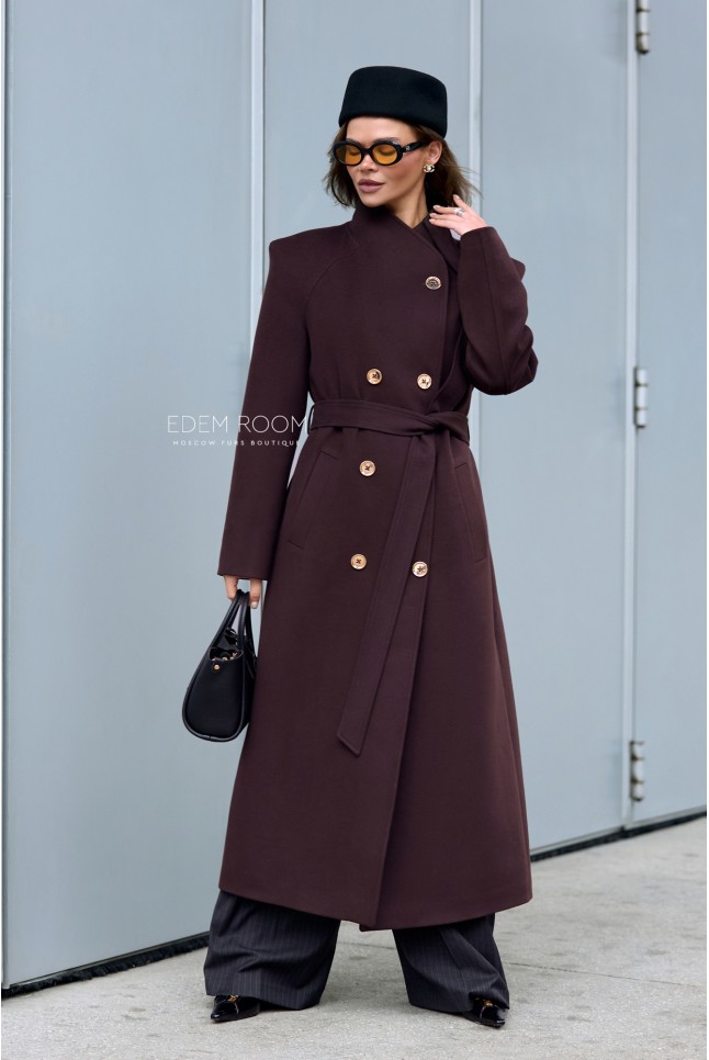 длинное пальто без меха