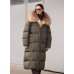 удлинённое пуховое пальто для зимы