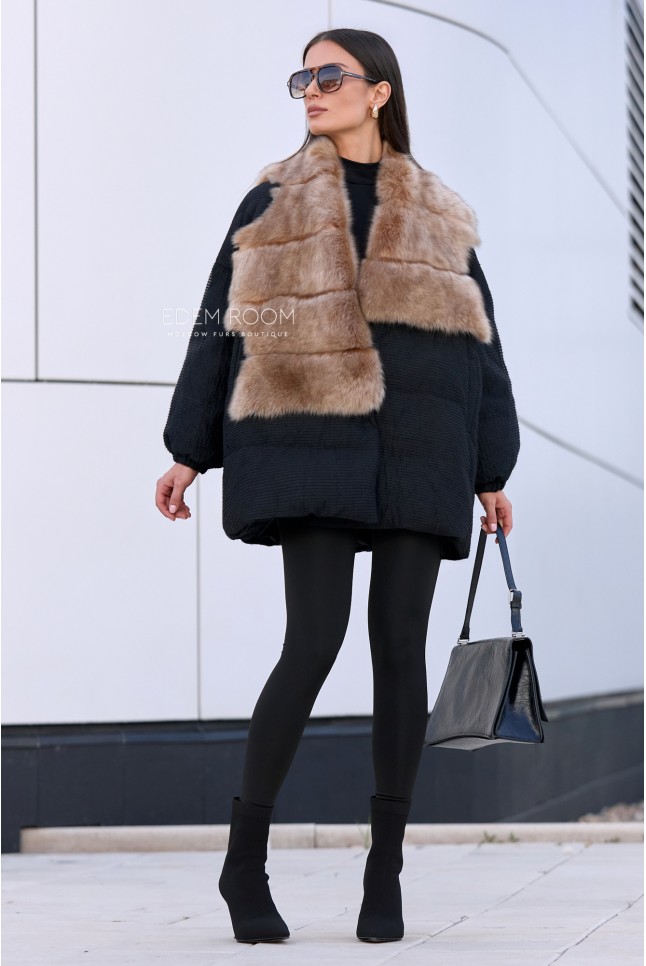 пуховик с воротником из меха тосканы пуховик с воротником из меха тосканы