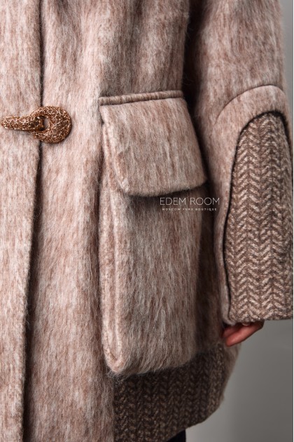 зимнее пуховое пальто с мехом