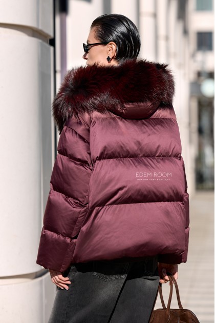 пуховая куртка - жилетка с мехом пуховая куртка - жилетка с мехом