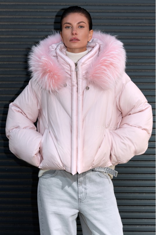 короткий розовый пуховик  короткий розовый пуховик