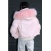 короткий розовый пуховик 