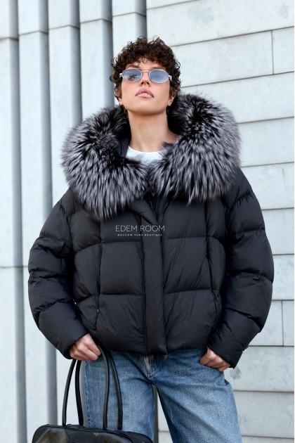 куртка - пуховик с мехом