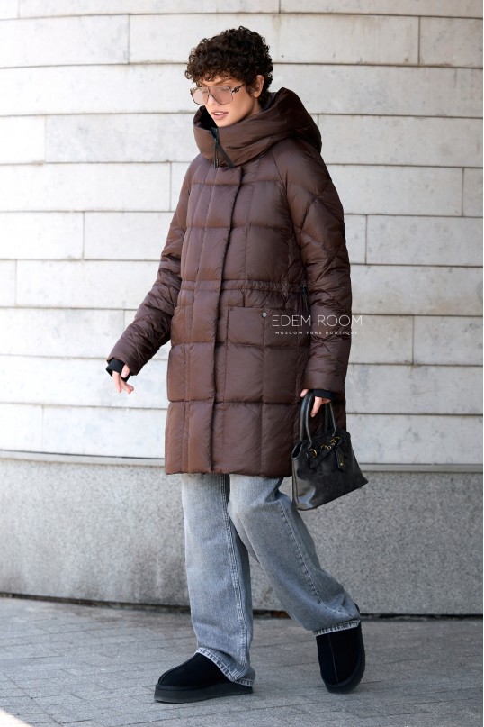 дутый пуховик без меха