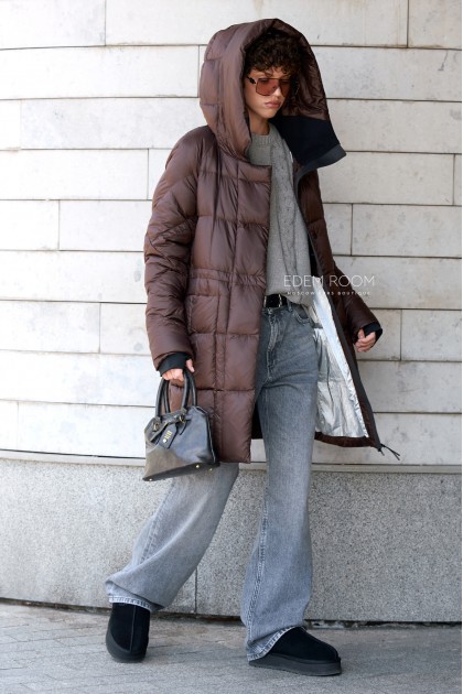 дутый пуховик без меха