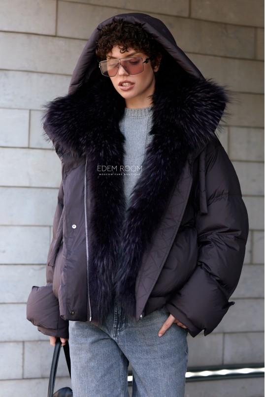 женский пуховик с мехом