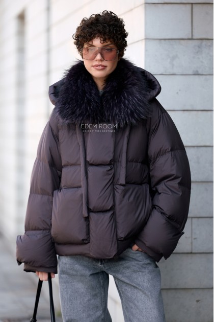 женский пуховик с мехом