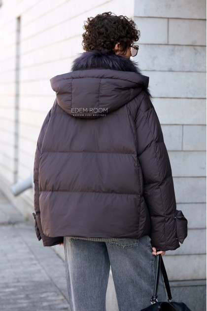 женский пуховик с мехом