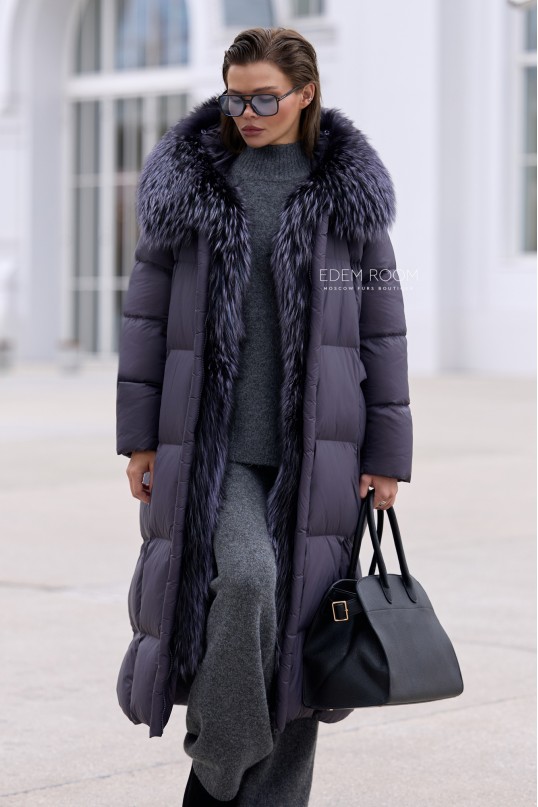 лёгкий пуховик с съёмным мехом лёгкий пуховик с съёмным мехом