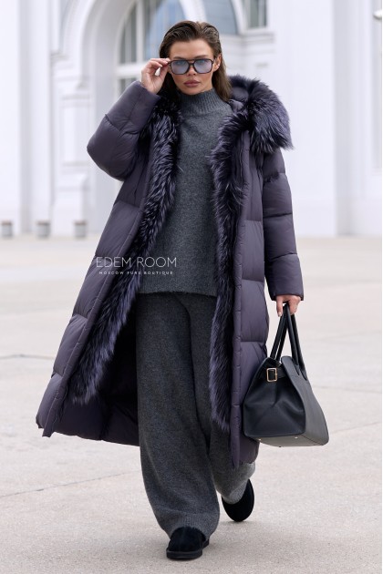 лёгкий пуховик с съёмным мехом лёгкий пуховик с съёмным мехом