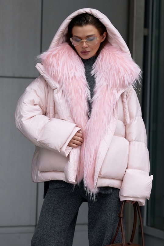 молодёжная куртка - пуховик с мехом