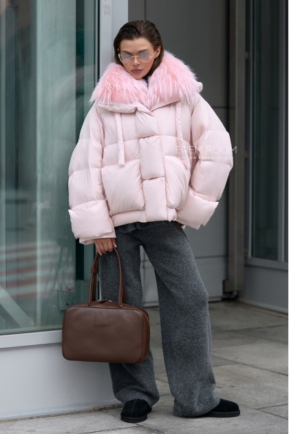 молодёжная куртка - пуховик с мехом