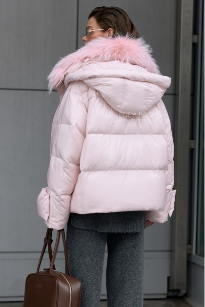 молодёжная куртка - пуховик с мехом