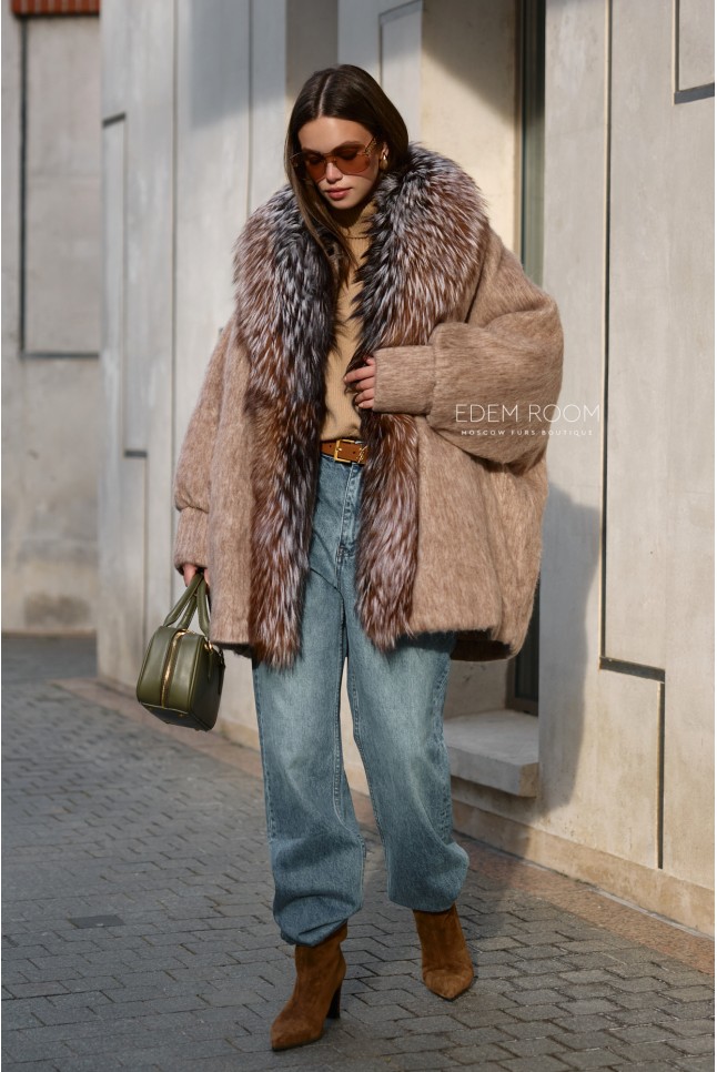 пуховая куртка с мехом