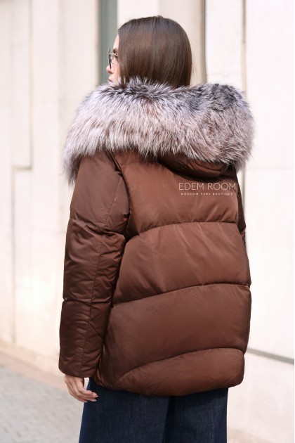 короткая куртка - пуховик с мехом короткая куртка - пуховик с мехом